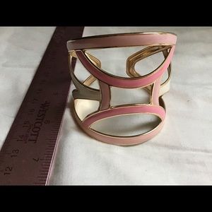 Pink and cream cuff bracelet